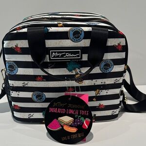 NWT Betsey Johnson Large Insulated Neoprene Adj. Crossbody/Handbag Lunch Bag.